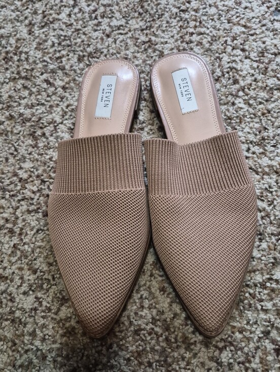 Steven By Steve Madden Shoes - Steven By Steve Madden Knit Pointed Slip-On Mules in Tan Size 9.5
